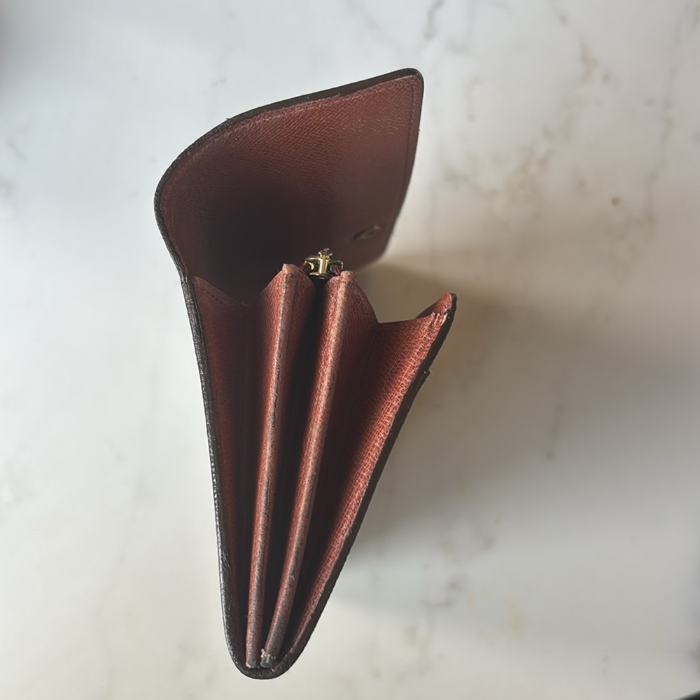 Used vintage Louis Vuitton monogram Sarah wallet, 2 card slots zipper coin pouch - Picture 10 of 10